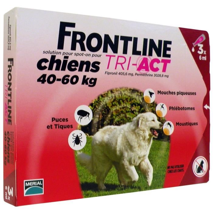 Frontline Tri-act Chiens Xl 40-60 Kg 3 Pipettes