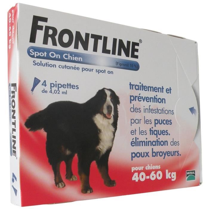 Frontline Spot-on Chien Xl 40 A 60kg - 4 Pipettes
