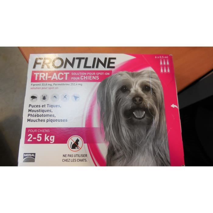 Frontline Tri Act Chien Anti Puces Anti Tiques Pour Chien Xs 2 5kg 6 Pipettes