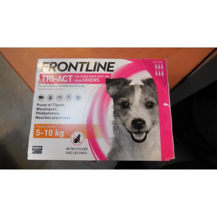 Frontline Tri Act Chien Anti Puces Anti Tiques Pour Chien S 5 10kg 6 Pipettes