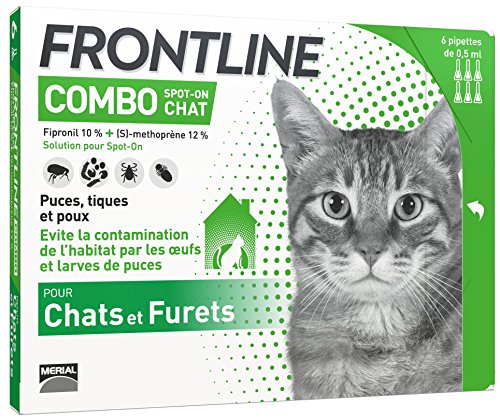 Frontline Combo Chat Anti Puces Et Anti Tiques Pour Chat 6 Pipettes 