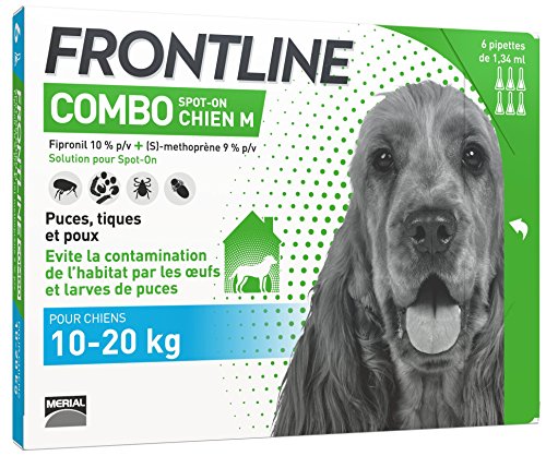 Frontline Combo Chien M 10 A 20 Kg 6 Pipettes Puces Tiques Et Poux