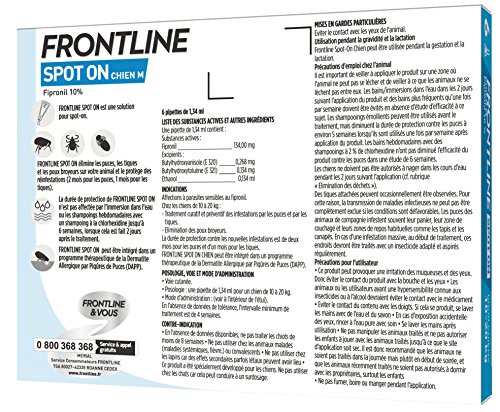 Pipettes Antiparasitaire pour Chien de 10 a 20Kg - Frontline - 6x1,34ml