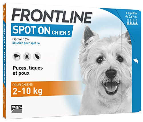 Frontline Spot On Chien S 2 A 10 Kg 4 Pipettes Puces Tiques Et Poux