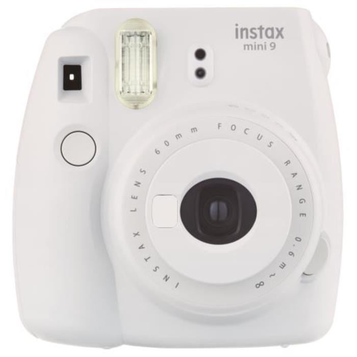 Appareil Photo Instantane Fujifilm Instax Mini 9 Blanc - Flash Integre - Objectif Macro - Dragonne