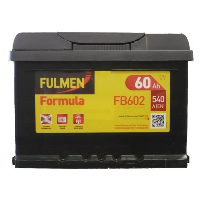Batterie FULMEN Formula FB602 12v 60AH 540A