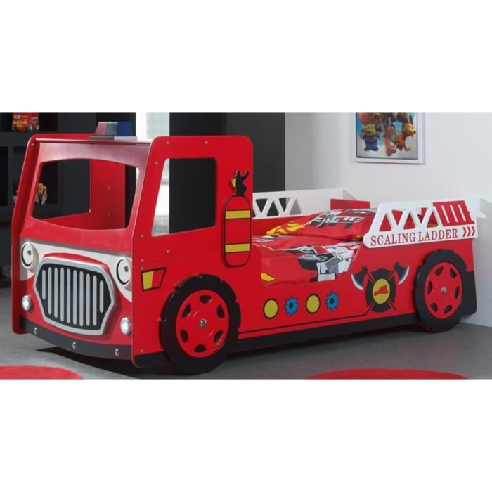Lit pompier Firetruck avec eclairage LED
