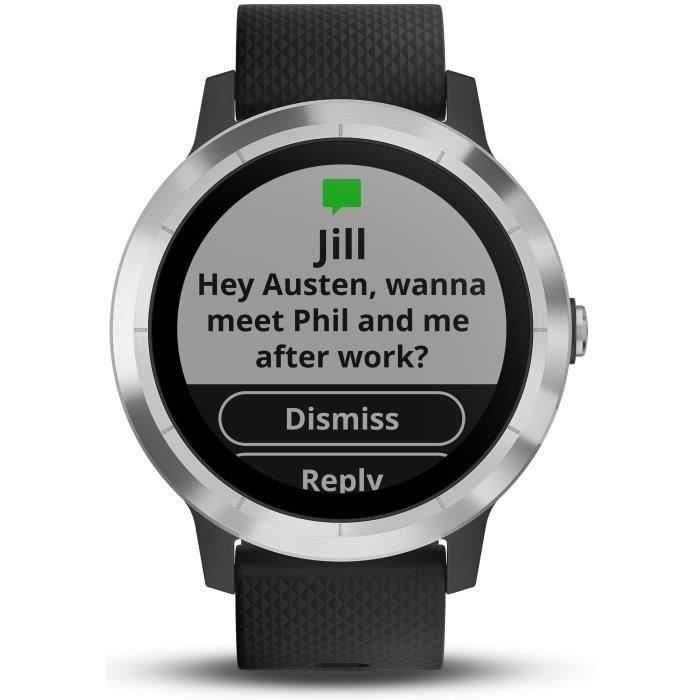 Garmin Vivoactive 3 Silver Montre Connectee Gps Cardio - Noir / Argent