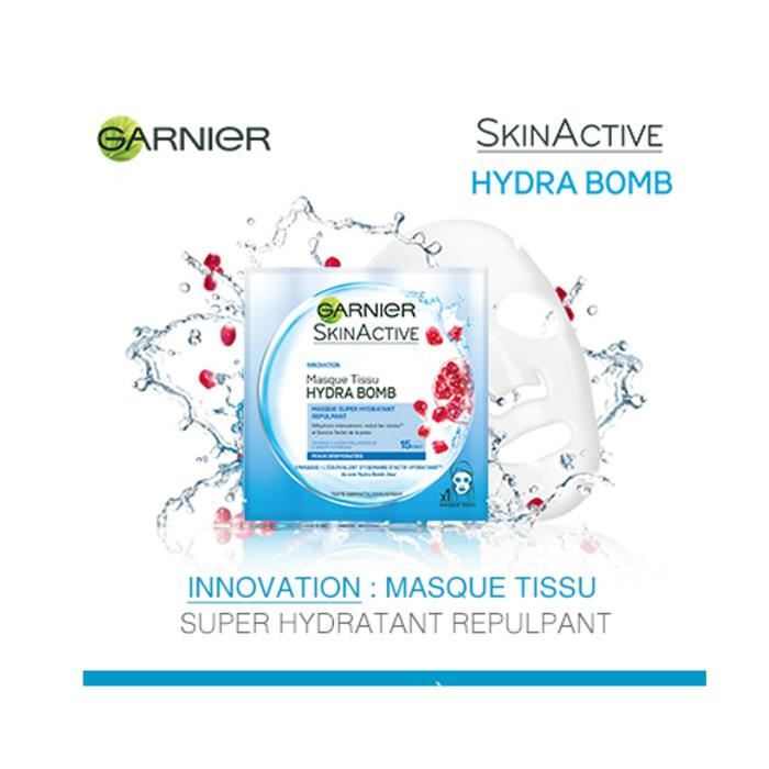 Garnier Skinactive Hydra Bomb Masque En Tissu Super Hydratant Et Repulpant 28 Ml - Sachet 1 Masque En Tissu