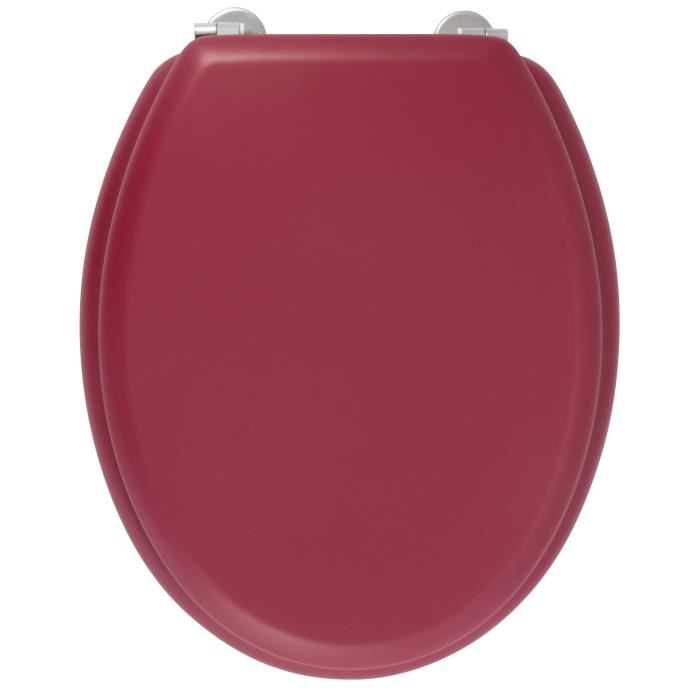 GELCO DESIGN Abattant WC Dolce - Charnieres inox - Bois moule - Rouge cardinal