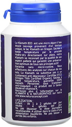 Naturo Concept Algues D'eau Douce Klamath Bio 120 Gelules