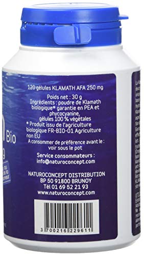 Naturo Concept Algues D'eau Douce Klamath Bio 120 Gelules