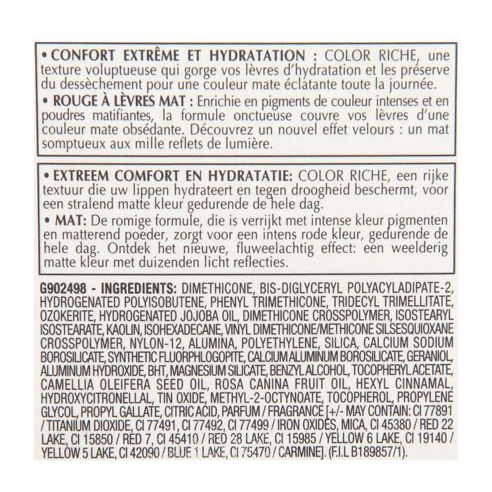 Gemey Maybelline Rouge A Levres Coloration Riche Mat 430 Mon Jules