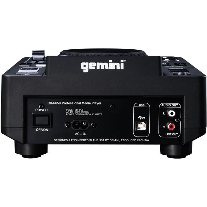 Gemini Mdj-600 E Media Player Professionnel - Usb Et Cd