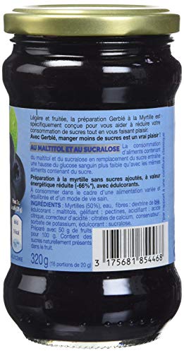 Gerble Sans Sucres Ajoutes Confiture Myrtille 320g