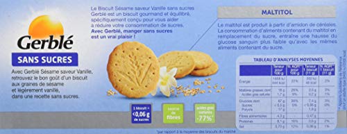 Gerble Sans Sucres Biscuit Sesame Vanille 132g