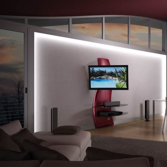 Meliconi - Meuble Tv Avec Support Integre - Ghost Design 2000 Blanc - Tv De 32 A 70?? - Vesa 200/400 - Etageres Verre Trempe