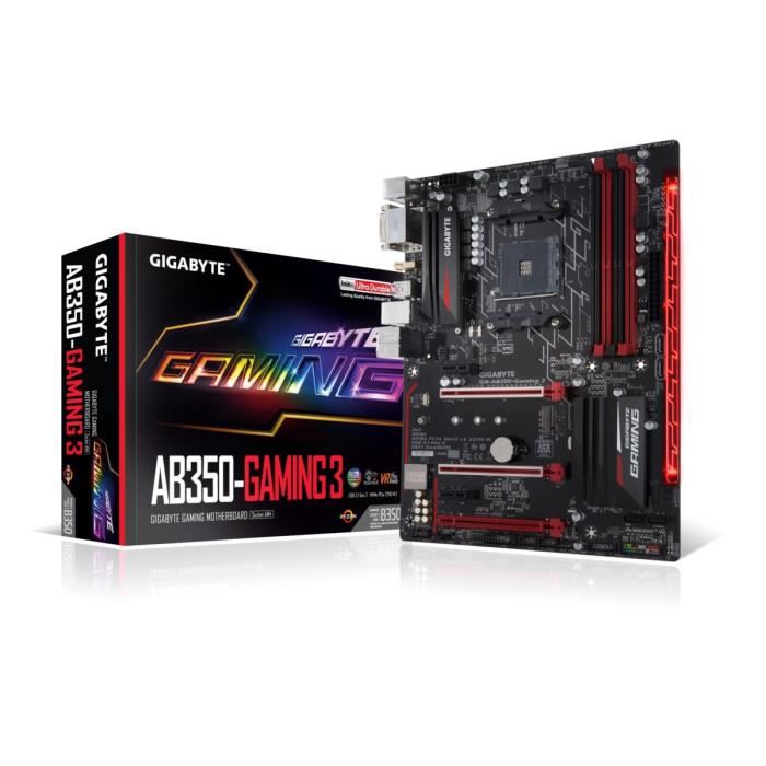 Gigabyte Carte Mere Ab350-gaming 3 - Socket Am4 - Ddr4 - 2667 Mhz - Ga-ab350-gaming 3