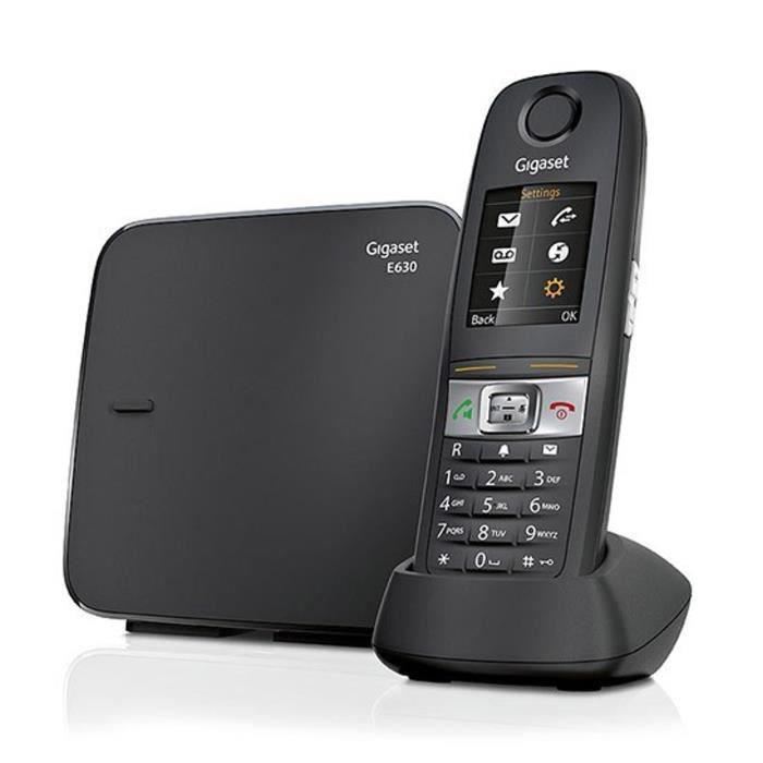 Telephone Fixe Gigaset E630 Noir - Resistant Aux Chocs, A L'eau Et A La Poussiere - Mains Libres - Id D'appelant