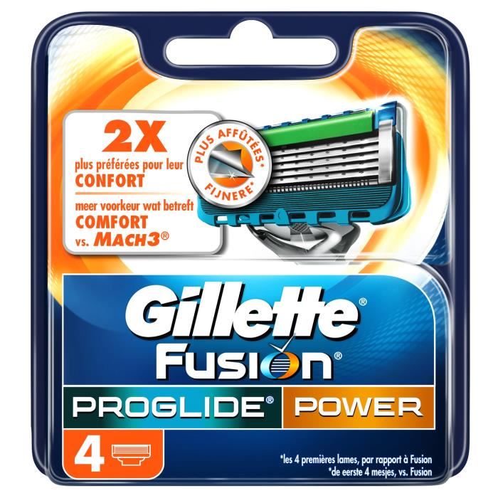 Gillette Lames Fusion Proglide Power Pack De 4