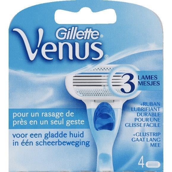 GILLETTE Pack de 4 Lames de rasoir Venus - Standard - Bleu clair, blanc