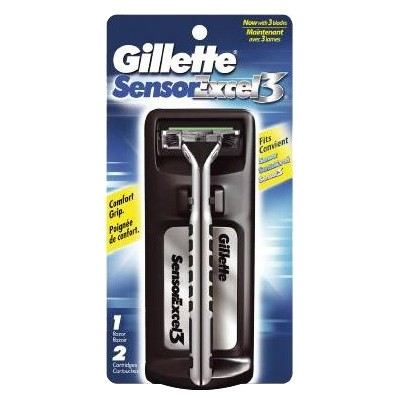 Gillette Sensor Excel Manche De Rasoir + 3 lames