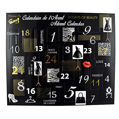 Calendrier De Lavent Gloss 24 Pieces Noir Et Blanc Pour Femmes A Partir De 16 Ans