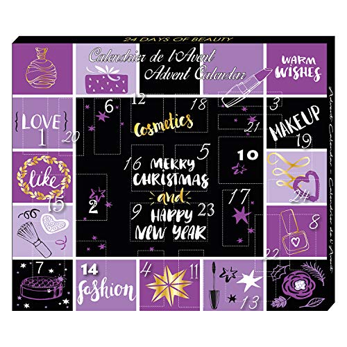 Calendrier De Lavent Gloss 24 Pieces Noir Et Blanc Pour Femmes A Partir De 16 Ans