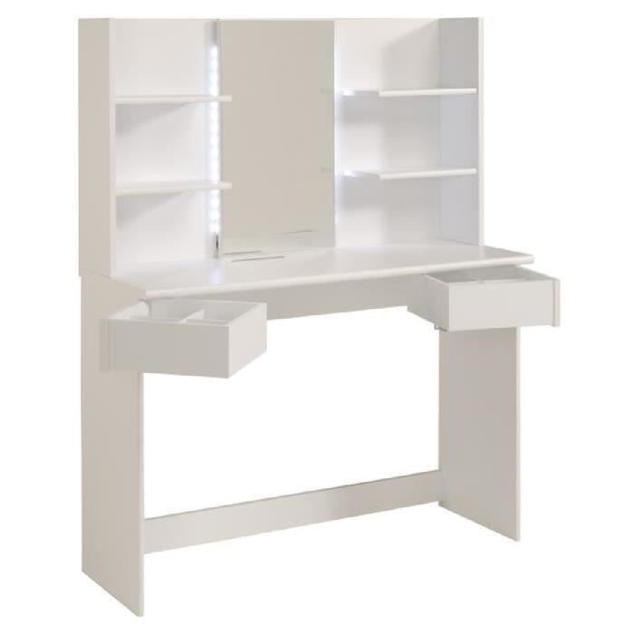 Coiffeuse Avec Tiroirs Et Miroir - Blanc