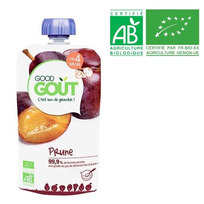 GOOD GOUT Gourde de Fruit pour Bebe 120 g Prune Des 4 mois