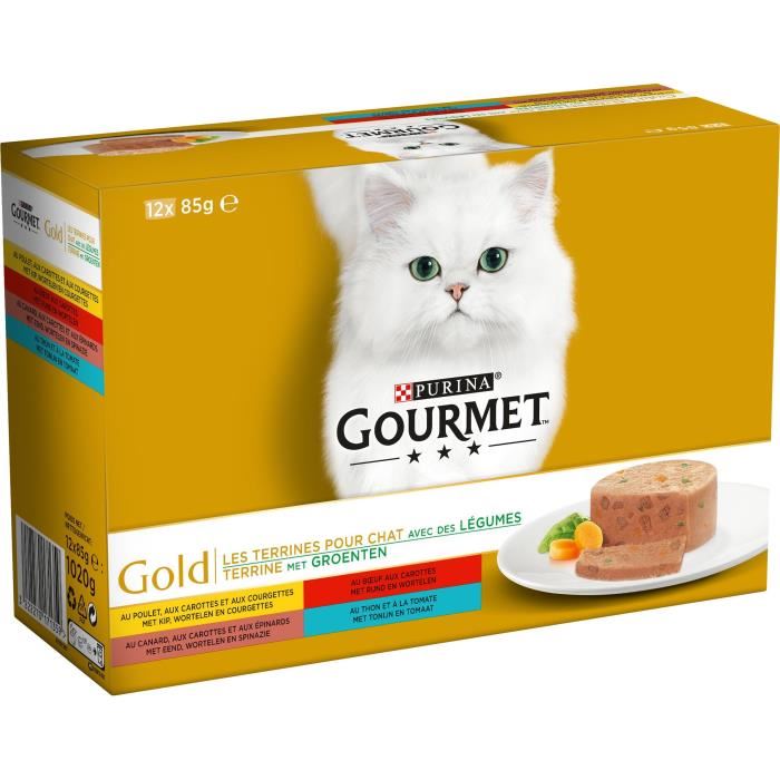 Gourmet Gold Les Terrines Aux Legumes Boites Pour Chat Adulte 12x85 G