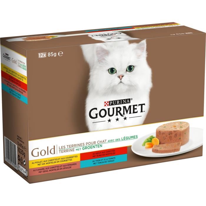 Gourmet Gold Les Terrines Aux Legumes Boites Pour Chat Adulte 12x85 G