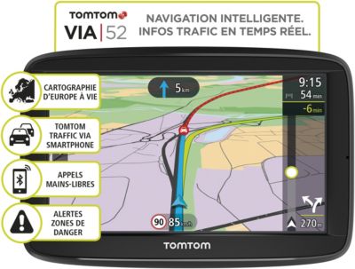 Gps Tomtom Via 52 Europe 48 Cartographie Et Trafic A Vie