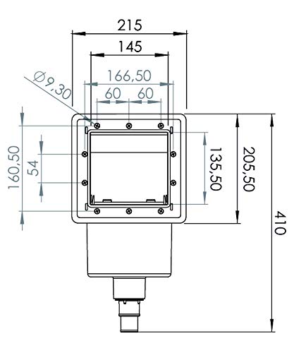 Skimmer Standard Pour Piscine Gre - Predecoupe 14,6 Cm X 14,1 Cm - Couleur Marron