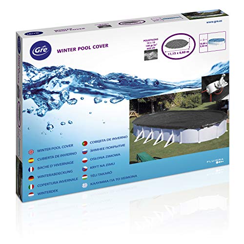 Gre - Bache Dhivernage  Pour Piscine Tubulaire Hors-sol Ovale 610 X 375 Cm - 120g/m² - Noir