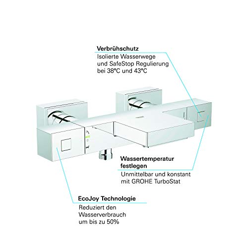 Grohe Grohtherm Cube - Mitigeur Thermostatique De Bain Avec 2 Sorties Chrome 34497000