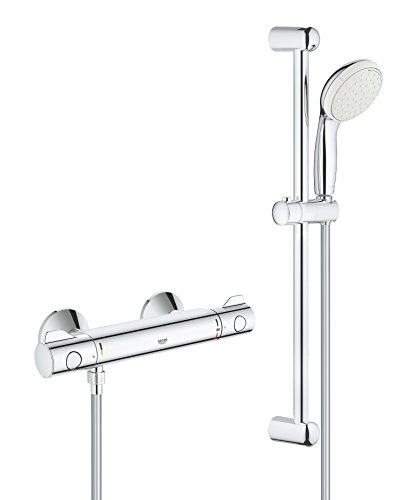 Grohe Grohtherm 800 Thermostat De Douche 34565001 Chrome, Avec Garniture De Douche Tempesta