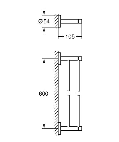 Grohe Essentials - Doppel-Badetuchhalter 654 mm Metall supersteel