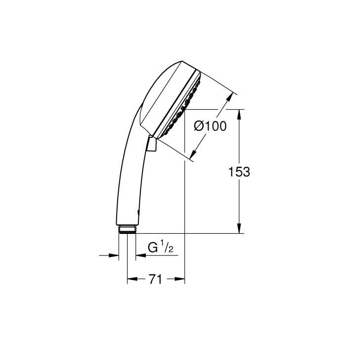 F GROHE GRO26092000 Vitalio Comfort 100 III Douchette avec 3 types de jet