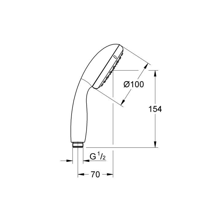Grohe Vitalio Start 100 Douchette 1 Type De Jet, Chrome , Ecojoy