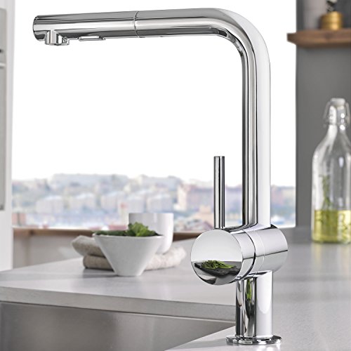 Robinetterie De Cuisine Grohe Minta 30274000 L Size Bec Douchette Chrome Starlight Silkm Easydock