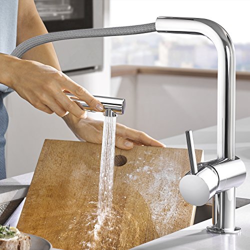 Robinetterie De Cuisine Grohe Minta 30274000 L Size Bec Douchette Chrome Starlight Silkm Easydock