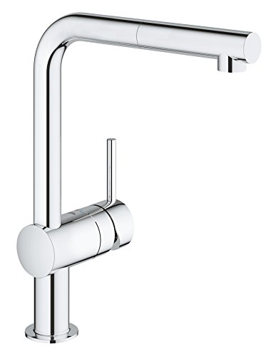 Grohe Mitigeur Evier Minta 32168000 Douchette Extractible Bec L Bec Tube Pivotant 360° Clapet Anti Retour Chrome