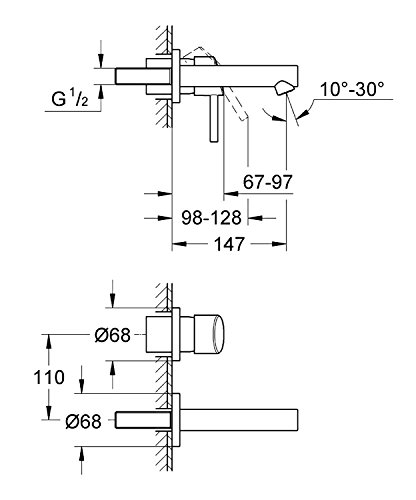Concetto - Facade de Mitigeur monocommande 2 trous lavabo Taille S (19575001)