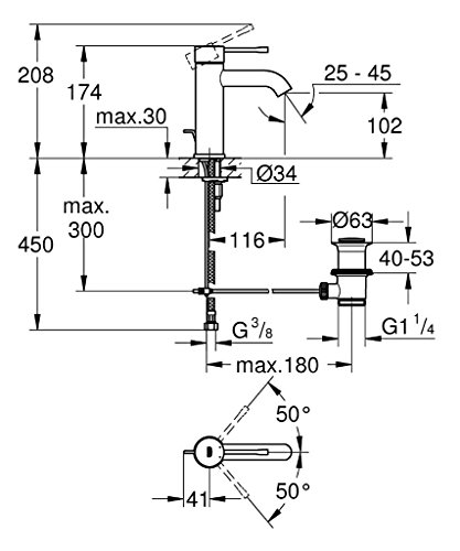 Grohe Essence - Mitigeur Monocommande Lavabo Taille S Avec Garniture De Vidage Chrome 23589001