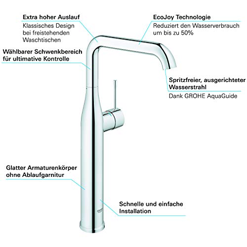 Grohe Essence - Mitigeur Monocommande Lavabo Taille Xl Sans Garniture De Vidage Chrome 32901001