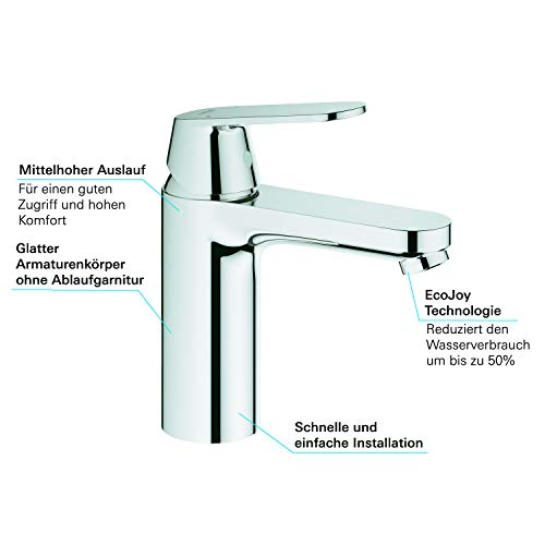 Mitigeur Lavabo Grohe Eurosmart Cosmopolitan Bec Haut Economie Deau Chrome Taille M