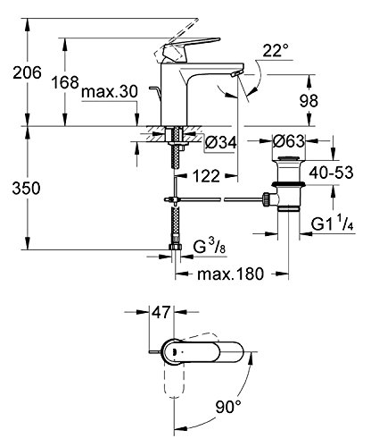 Grohe Robinet Eurosmart Lavabo Eurosmart 2339600e Cosmopolitan Silkmove Es Chrome Eurosmart Ecoulement