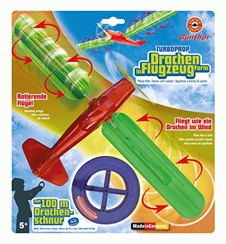Cerf Volant Avion Turboprop Gunther Pour Enfants Des 5 Ans Facile A Utiliser Et A Monter