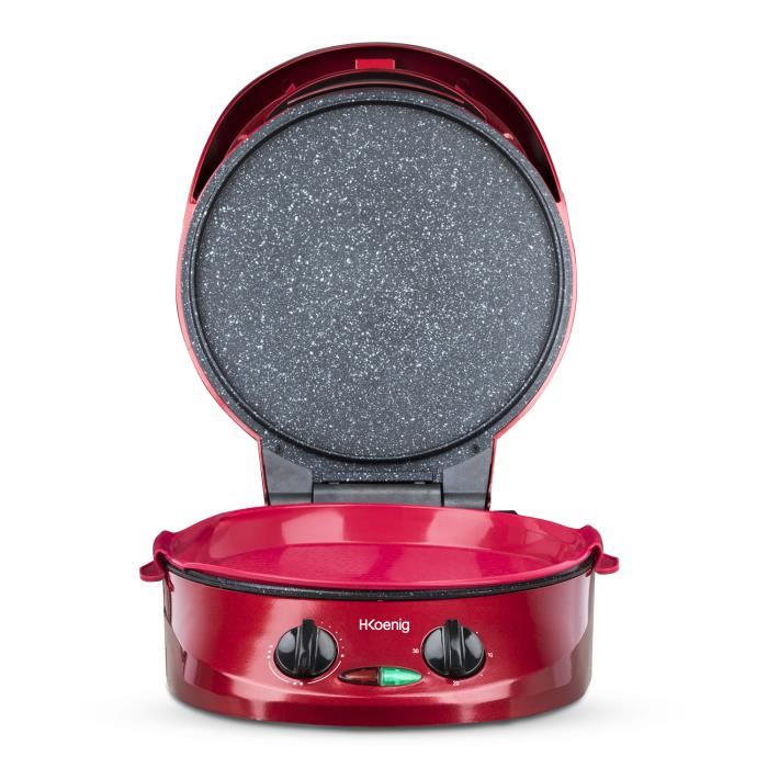 Appareil A Tarte Express Hkoenig Trt180 Four A Pizza Multicuiseur Multifonction Temperature Jusqua 210°c Rouge 1800w